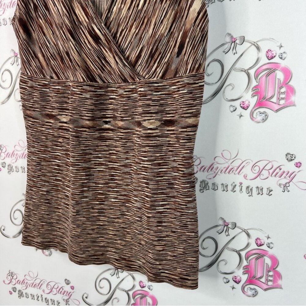Magaschoni tank top stripes Multitone brown cream Sleeveless Tank Top - Picture 5 of 7